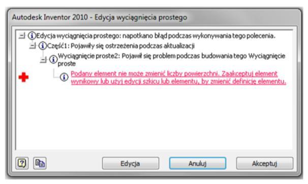 Element jest tworzony przez wszystkie elementy i szkice w danym kierunku. Kierunek wskazywania elementu określa stronę, w którą zostanie element utworzony.