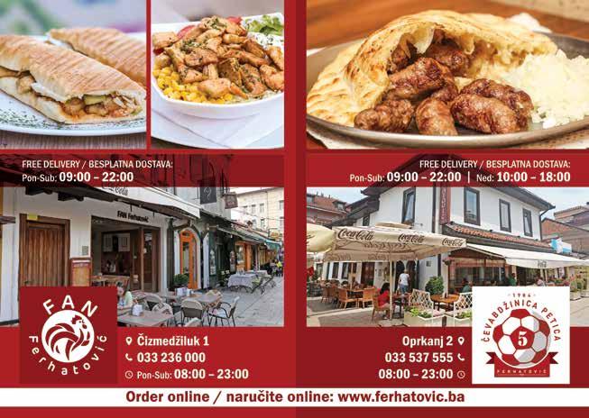 Other excellent restaurants include: Amerikanac, Bon Appetit, Pivnica Sarajevo, Park Prinčeva, 4 Sobe Gospođe Safije, Lovac, Začin, Barhana, Preporod, Soho, Al Parco, Kod Bibana, and Bosanska Kuća-