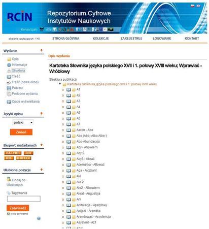 Zmiany warsztatowe 2011-2013: Zeskanowanie kartoteki w ramach projektu RCIN (Repozytorium Cyfrowe Instytutów