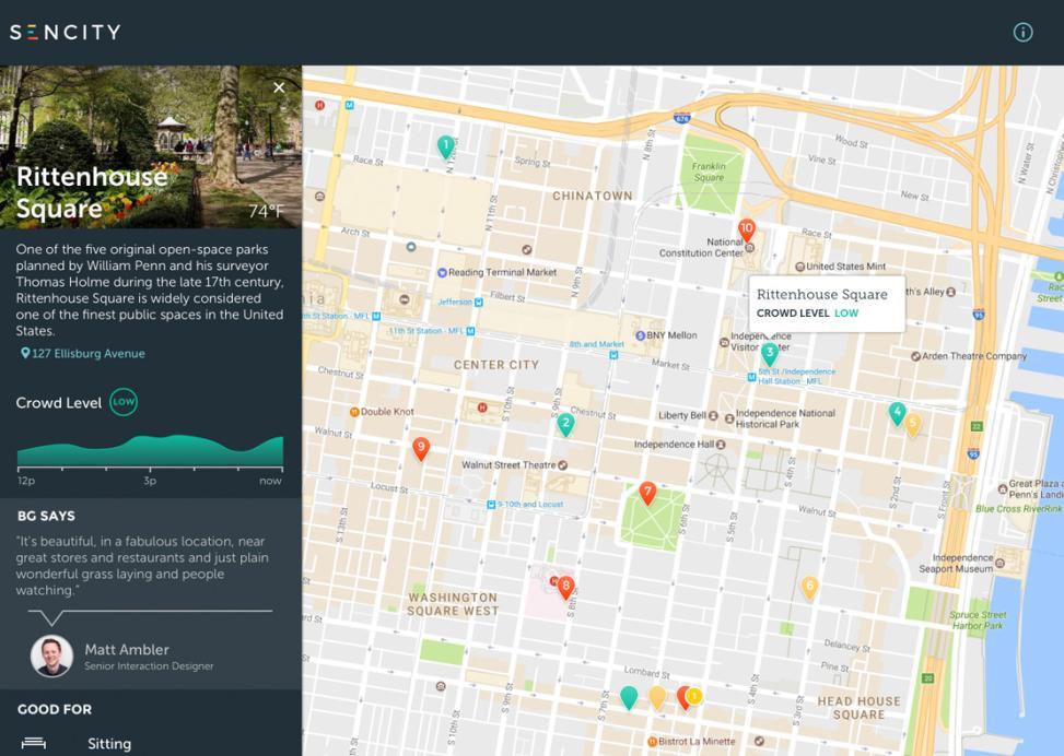 Projekty Smart City na bazie LoRaWAN - Filadelfia Filadelfia, USA SENCITY to platforma, która pomaga mieszkańcom i turystom poruszać się po najbardziej