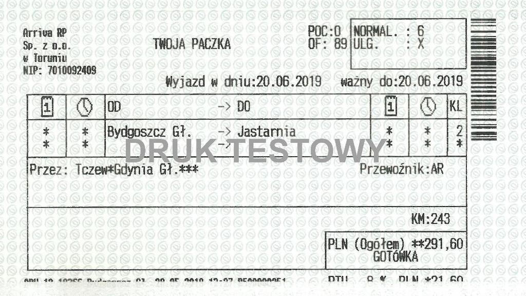 linii Władysławowo - Karwia, przysługują rabaty ze specjalnego Klubu Rabatowego Arriva.