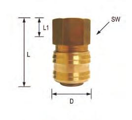 ] S26 GW14 1/4" wew 21 25 41 9 1 S26 GW38 3/8" wew 21 25 41 9 1 S26 GW12 1/2" wew 24 25 43 11 1 Szybkozłącza NW 7,2 gwint zewnętrzny Ciśnienie robocze : max.