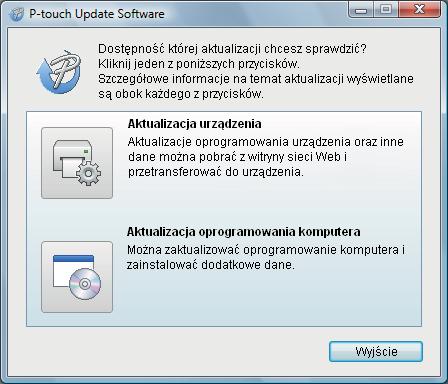 Jak zaktualizować oprogramowanie P-touch c Kliknij ikonę