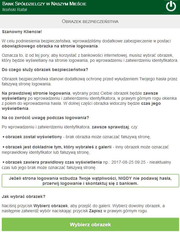 Dalej. Program nie wymaga potwierdzenia zmiany hasłem jednorazowym, tylko poinformuje Cię komunikatem Dyspozycja została przyjęta. Hasło zostało zmienione. Rys. 27.