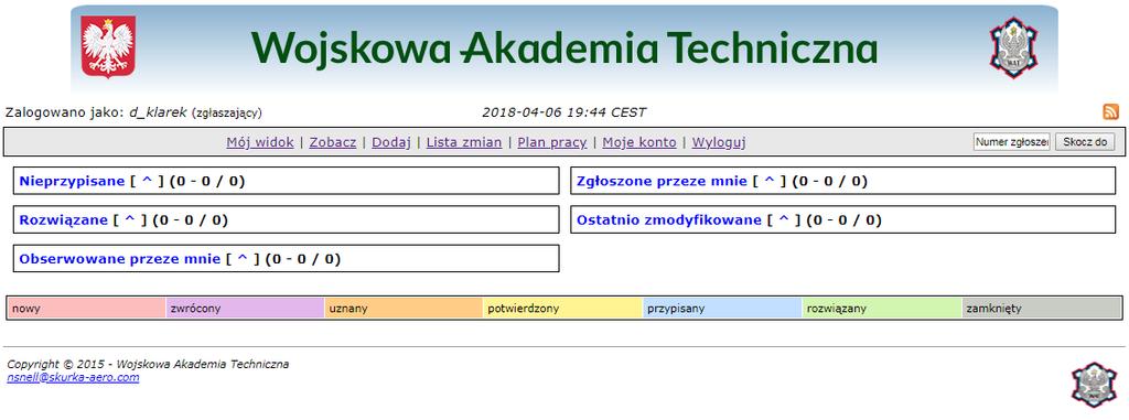 3 w podziale na następujące kategorie (Rysunek 4): Nieprzypisane, Rozwiązane, Obserwowane przeze mnie, Zgłoszone