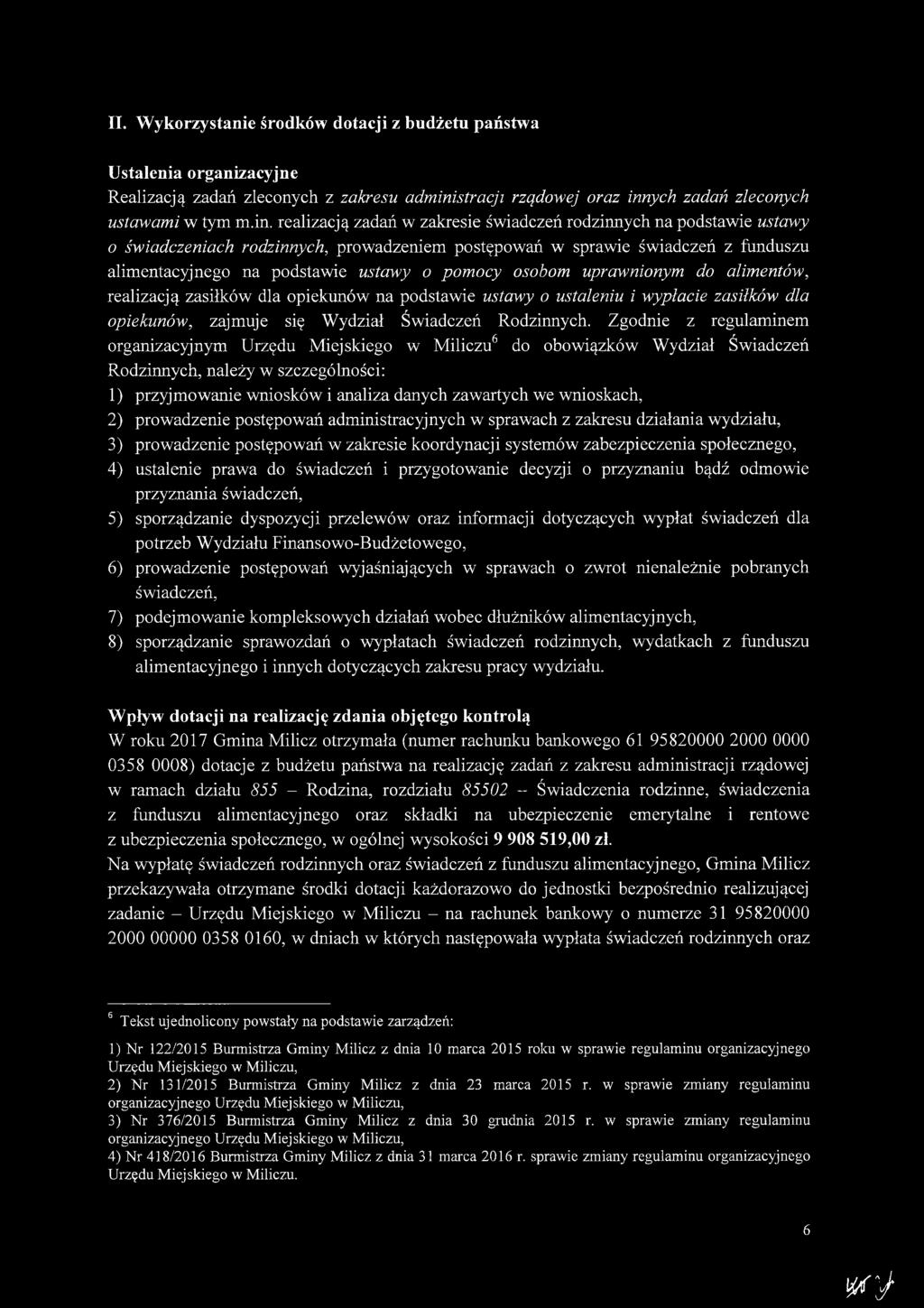 pomocy osobom uprawnionym do alimentów, realizacją zasiłków dla opiekunów na podstawie ustawy o ustaleniu i wypłacie zasiłków dla opiekunów, zajmuje się Wydział Świadczeń Rodzinnych.