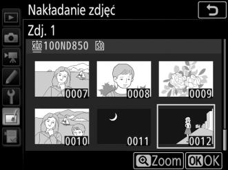 2 Wybierz pierwsze zdjęcie. Użyj wybieraka wielofunkcyjnego do wyróżnienia pierwszego zdjęcia w celu utworzenia nałożonych zdjęć.
