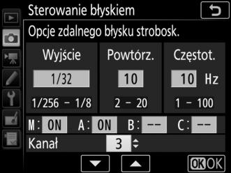 Wybierz kanał dla głównej lampy błyskowej. Jeśli do zdalnych lamp błyskowych należy lampa SB-500, należy wybrać kanał 3, ale w przeciwnym razie można wybrać dowolny kanał między 1a4.