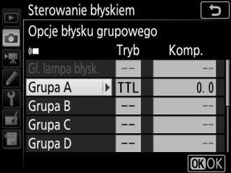 3 C: wybierz tryb sterowania lampą błyskową.