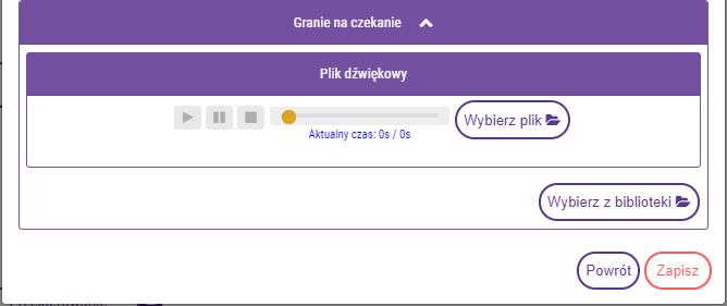 W ostatnim kroku konfigurujemy odpowiedź dla osoby dzwoniącej, która nie mogła nawiązać połączenia z Użytkownikiem za pomocą Przekierowania.