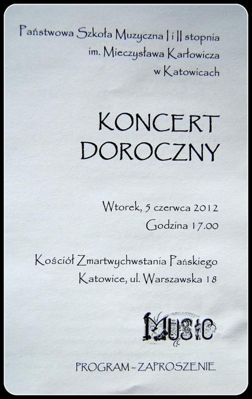 5 VI 2012 - II KONCERT DOROCZNY We wtore