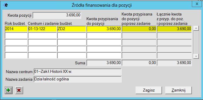 W przypadku konieczności należy zmienić wartość w polach: Rok budżet.