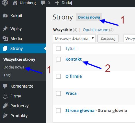 Edycja i dodawanie stron 1.