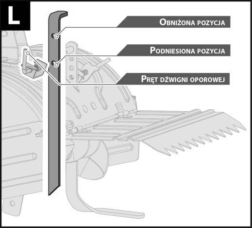 4.4. Ustawienie pręta oporowego. Pręt oporowy (16) służy do utrzymywania równowagi urządzenia podczas wykonywania prac. Aby zmienić pozycję pręta (16) [rys.