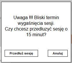 KOMUNIKATY W trakcie pracy, pojawiać się będzie komunikat,