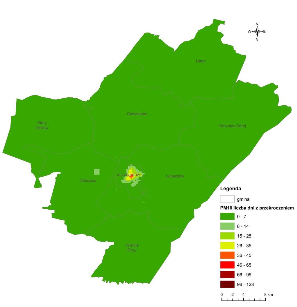 STĘŻENIA DOBOWE PYŁU ZAWIESZONEGO PM10 W POWIETRZU - 2015 R.