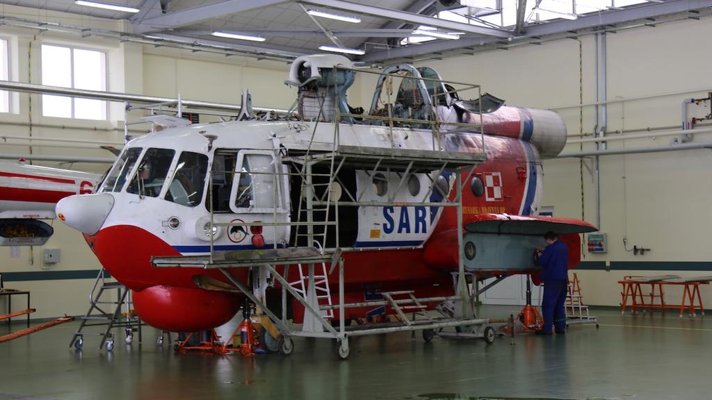 Tak wyglądał Mi-14PŁ/R podczas prac remontowych - styczeń 2018. Fot. J.