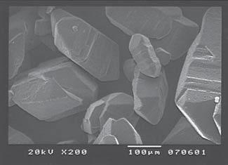 Particle size distribution of 1,1-diamine-2,2-dinitroethylene crystals after cooling crystallization from dimethylsulfoxide Krystalizacja z dimetylosulfotlenku (DMS) W tej metodzie krystalizacji