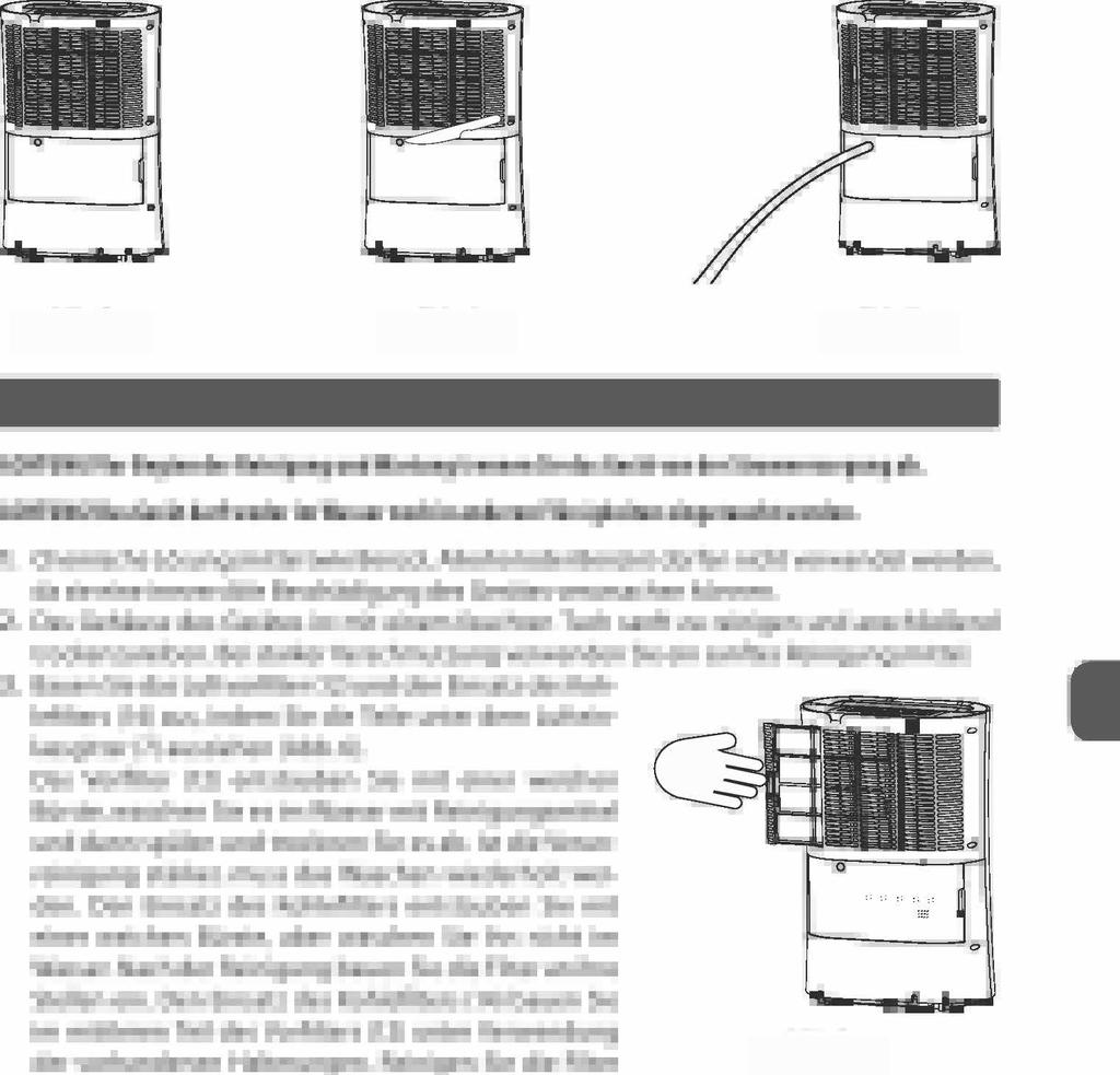 Abb. 3 Abb. 4 Abb. 5 REINIGUNG UND WARTUNG DES GERÄTES ACHTUNG! Vor Beginn der Reinigung und Wartung trennen Sie das Gerät von der Stromversorgung ab. ACHTUNG! Das Gerät darf weder im Wasser noch in anderen Flüssigkeiten eingetaucht werden.