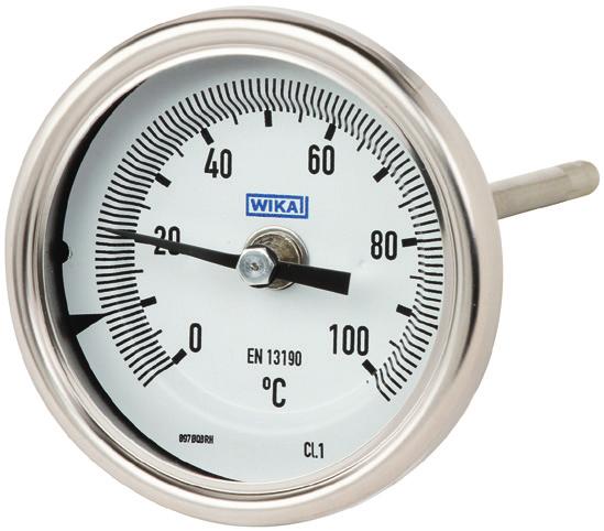 Temperatura Termometr bimetaliczny Wersja przemysłowa wg EN 13190 Model TG54 Karta katalogowa WIKA TM 54.