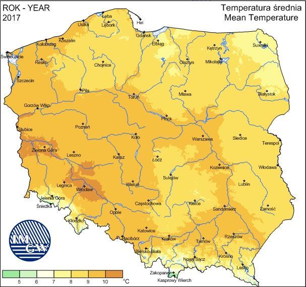 Rysunek 1. Warunki meteorologiczne w 2017 roku (źródło: http://old.imgw.pl/klimat/) 2.4.