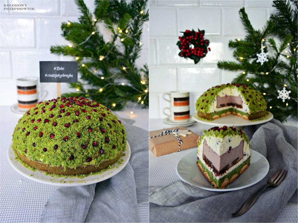 PRZEPIS NA LEŚNY MECH Z NIESPODZIANKĄ Składniki: Biszkopt szpinakowy: 200 g szpinaku mrożonego (najlepiej rozdrobnionego, ale niekoniecznie) 180 g świeżego szpinaku 1,5 szkl.