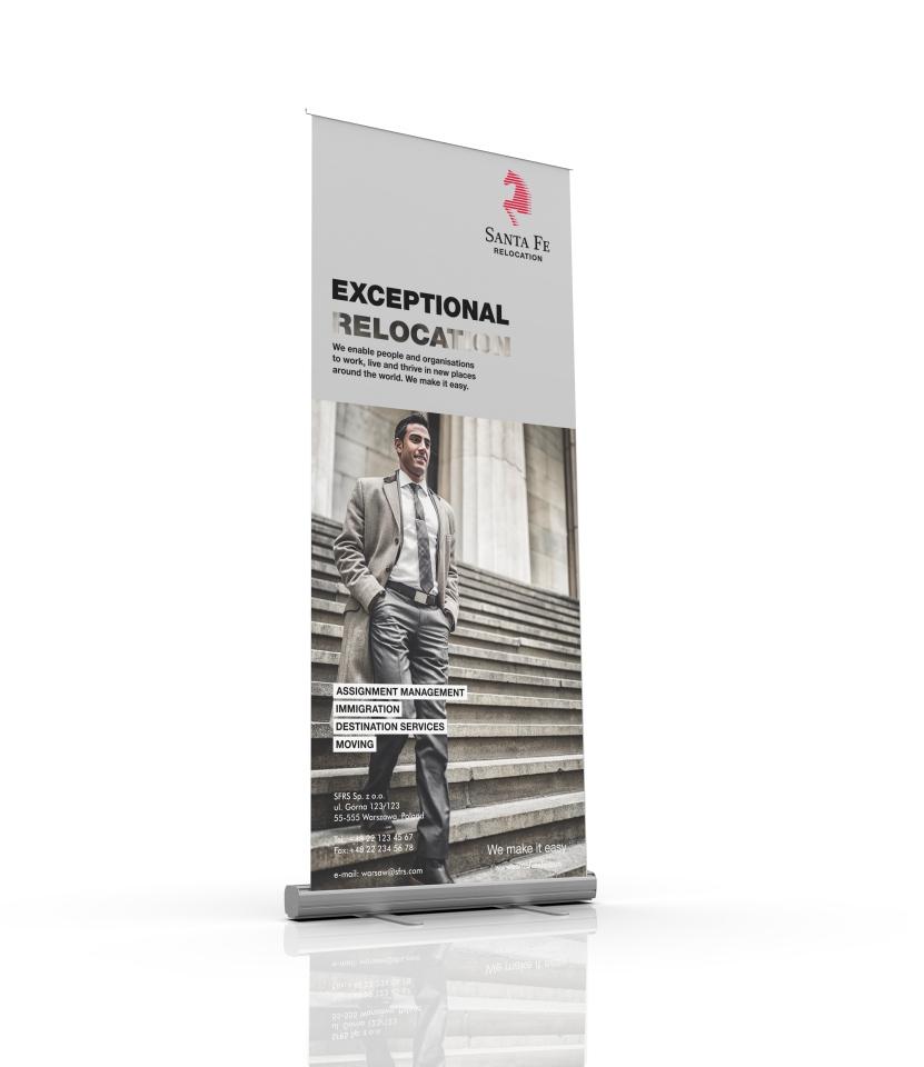 ROLL UP STANDARD SZEROKOŚĆ 85cm 100cm 120cm 180 zł 220 zł 260 zł STANDARD DWUSTRONNY SZEROKOŚĆ