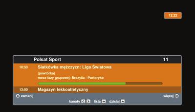 Kabel wyjściowy 12 V z zasilacza zewnętrznego należy podłączyć do gniazda zasilania 12 V w dekoderze. Na przedniej części dekodera zaświeci się dioda koloru czerwonego, po czym dekoder uruchomi się.