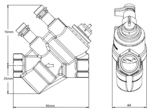 Wymiary DN G Z (mm) H (mm) h (mm) 15 1/2 44 76 35