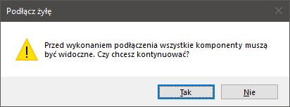 Aby podłączyć wszystkie widoczne komponenty, kliknij Tak.