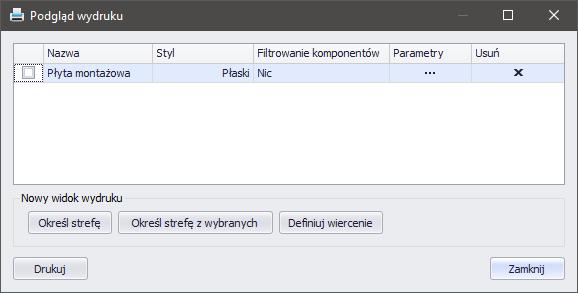 Po wskazaniu dwóch punktów wyświetlone zostanie okno umożliwiające nadanie nazwy dla utworzonego właśnie widoku wydruku. Wprowadź nazwę.