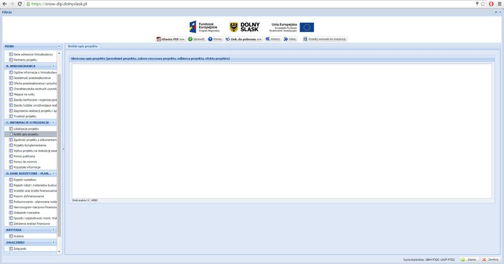 SEKCJA C. INFORMACJE O PROJEKCIE KRÓTKI OPIS PROJEKTU SKRÓCONY OPIS PROJEKTU Skrócony opis projektu należy rozumieć jako syntezę projektu.