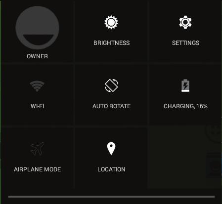 Interfejs Android TM 1 2 3 Szybka konfiguracja 1 Bieżący użytkownik* 4 5 6 2 Regulacja jasności ekranu. 3 Dostęp do opcji ustawień. 7 8 4 Włączanie/wyłączanie łącza Wi-Fi.