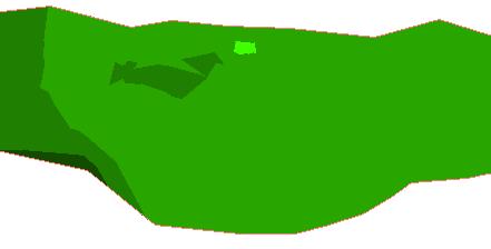 zielonego, w 3D siatka trójkątów Korytarz model warstwicowy Korytarz powierzchnia odniesienia W 2D