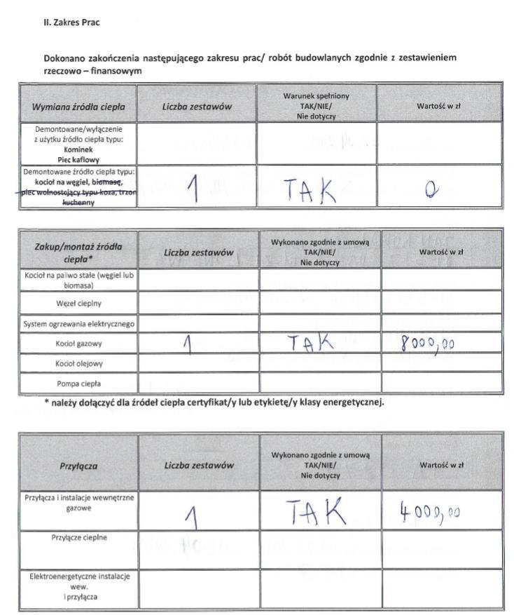 Protokół odbioru robót wykonawcy (str. 2) Przykładowy Protokół odbioru robót wykonawcy str. 2 Cześć II.