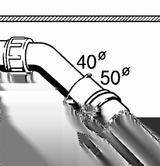 prysznicowym. Jeśli rura kanalizacyjna ma średnicę tylko 40 mm, należy odciąć łuk odpływowy.