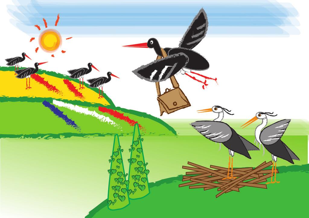 Hörst du nicht die Glocken? Ding, dang, dong. Ding, dang, dong. Spotkał tam duże różowe flamingi brodzące w wodzie, które gdy tylko go dostrzegły, powitały go głośnym Bonjour!