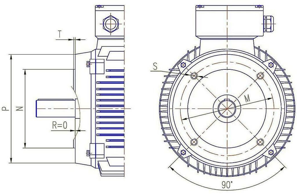 WYMIRY KOŁNIERZY B14 (dostępne dla wielkości mechanicznych 80 132) Wlk.