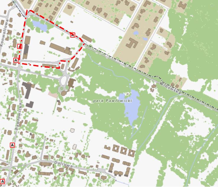Rys. 1. Granice opracowania. Teren opracowania obejmuje działki o numerach: - AR_6, dz. 5/2, obręb Pawłowice - AR_6, dz. 5/4, obręb Pawłowice - AR_6, dz. 5/5, obręb Pawłowice - AR_6, dz.