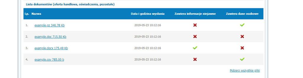 15) Po załadowaniu wszystkich plików składających się na ofertę należy kliknąć ikonę Wyślij.