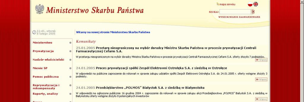 VI. NewsScroller Newsscroller wyświetla krótkie wiadomości w górnej części strony głównej.