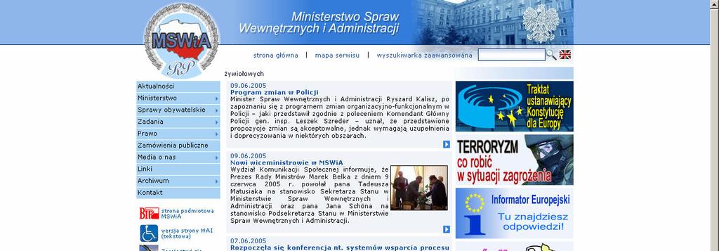 pojawiać na stronie głównej w oknach, zajawkach lub w