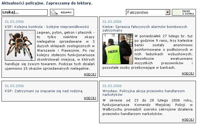 Wygląd serwisu: 2 zajawki w rzędzie Wygląd serwisu: 1 zajawka w rzędzie (1