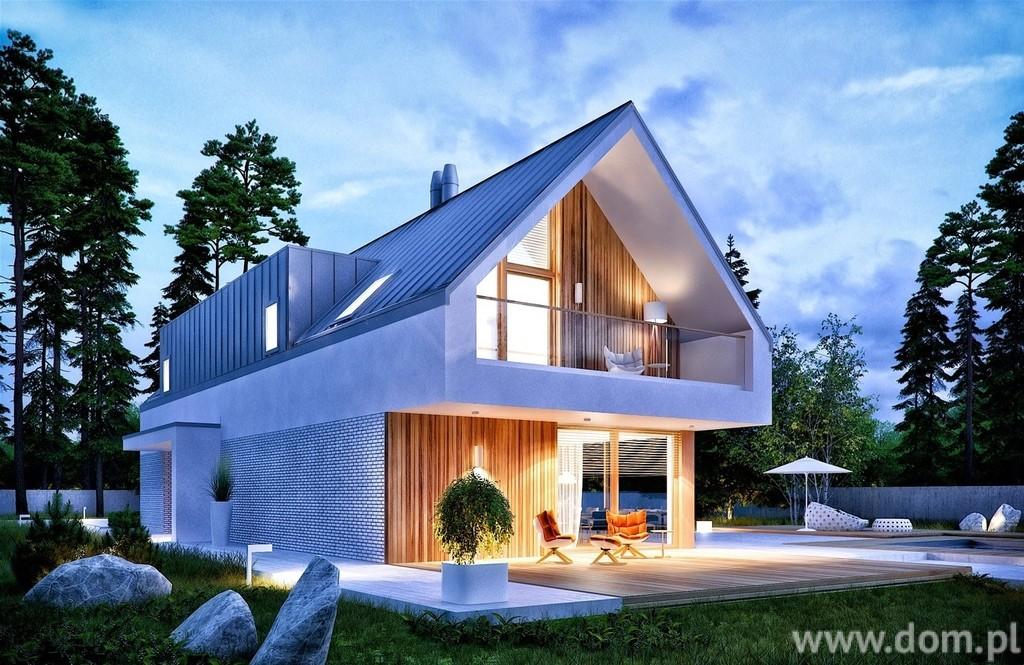 Projekt domu AC EX 20 G2 ENERGO PLUS CE (DOM AF9-69) Zaplanowane na rzucie regularnego prostokąta, pokryte są dwuspadowym dachem, który kończy się wraz z krawędzią