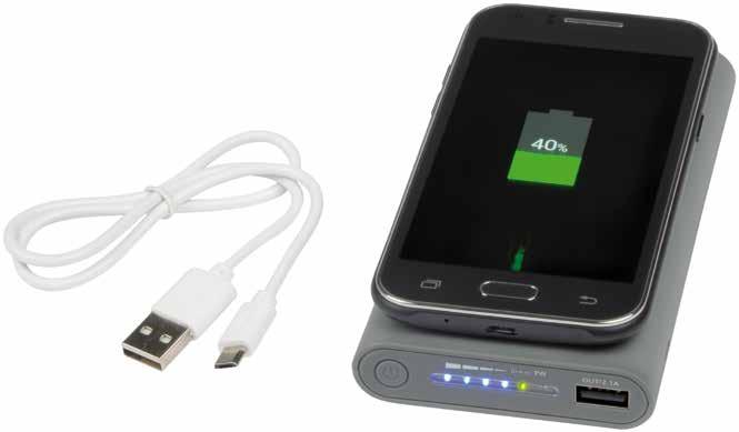 pojemność ok. 10 000 mah, 2 złącza USB, moc wejściowa: 5V/1A, moc wyjściowa: 5V/1A i 5 V/2A.