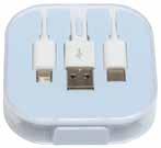 Kabel ładujący GET THREE przeznaczony do ładowania urządzeń elektronicznych oraz do przesyłania danych.