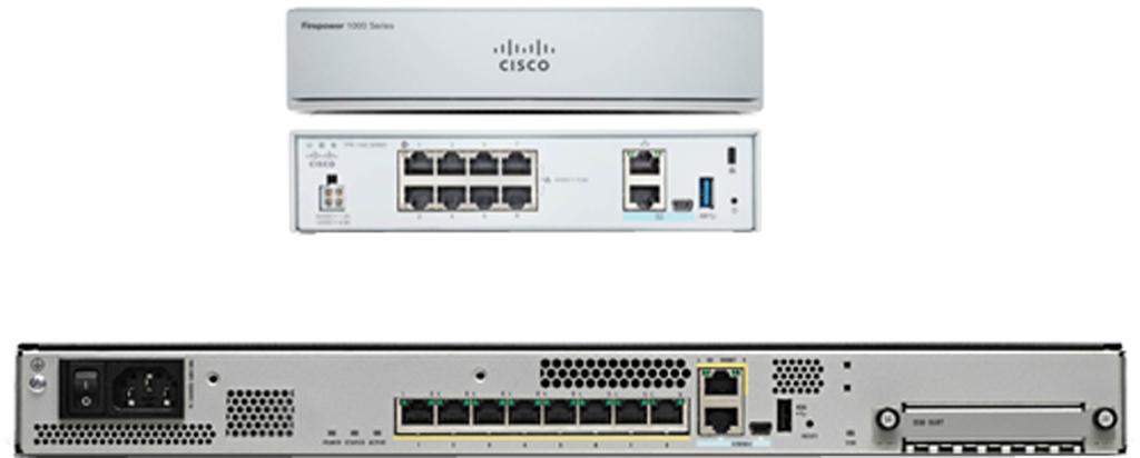 Urządzenia z serii 1000 Cisco Firepower Seria 1000 Cisco Firepower to rodzina trzech ukierunkowanych na zagrożenia platform firewalla nowej generacji (NGFW), które zapewniają odporność biznesową