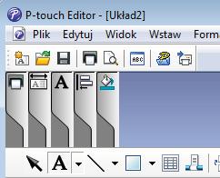 Jak korzystać z aplikacji P-touch Editor Użyj opcji [Ustawia kolor wybranego tekstu], aby edytować kolor tekstu.