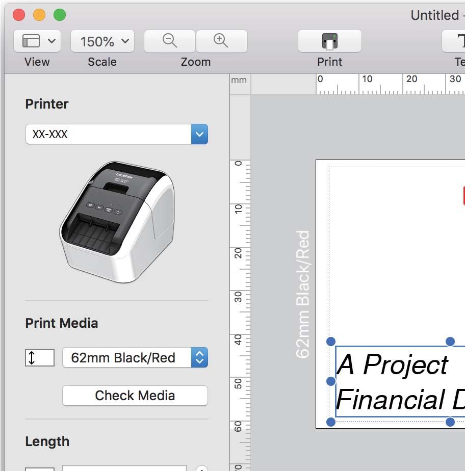 Jak korzystać z aplikacji P-touch Editor System Mac OS 6 Uruchamianie aplikacji P-touch Editor 6