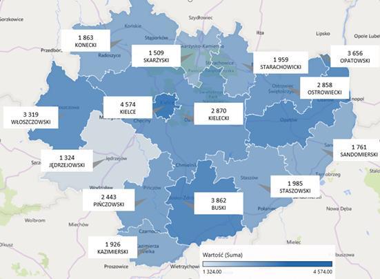 (mln PLN) Źródło: Centralny system teleinformatyczny SL 2014 Mapa